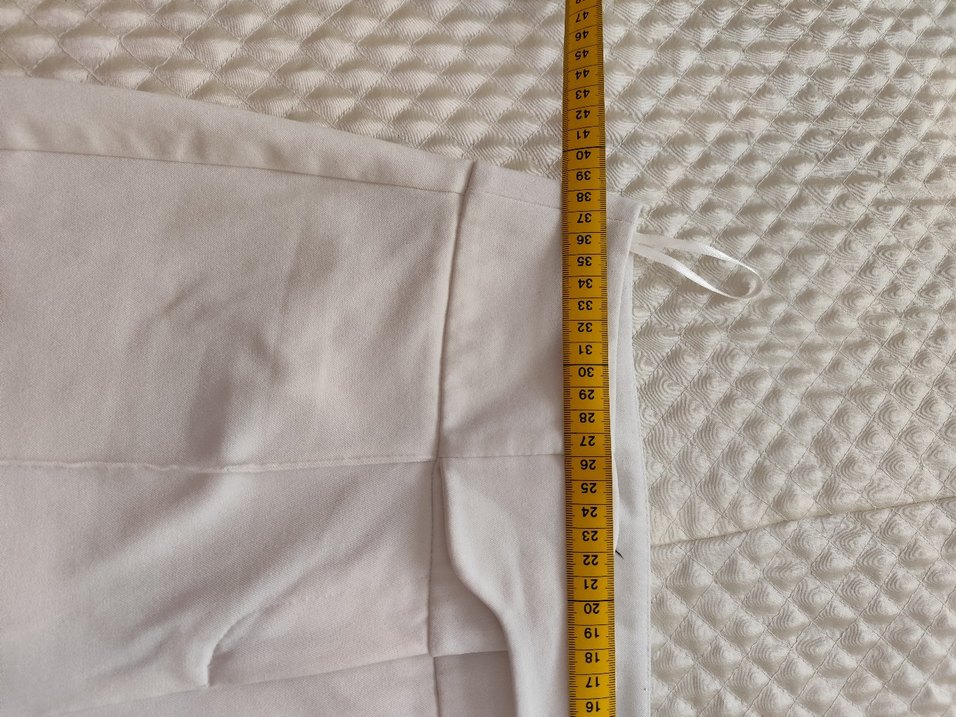 Beyaz Kemerli Midi Kadın Kumaş Pantolon - Görsel 5