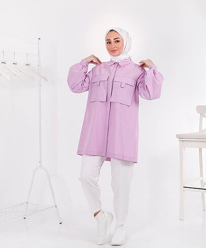 Pembe Tesettür Gömlek