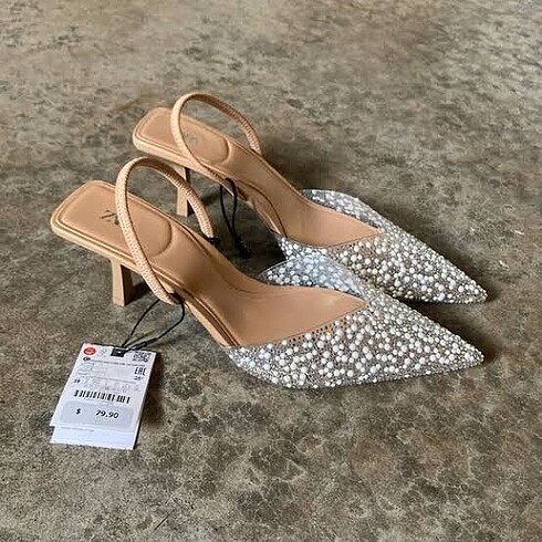 Zara incili ince topuklu