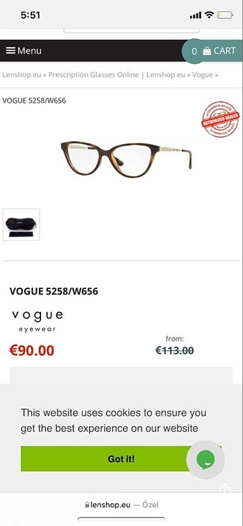  Beden kahverengi Renk Vogue optik gözlük