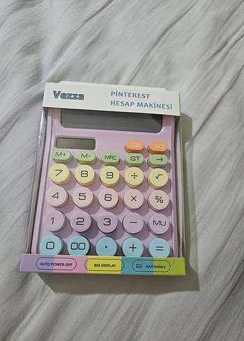 Pembe Pastel Renkli Vezza Hesap Makinesi