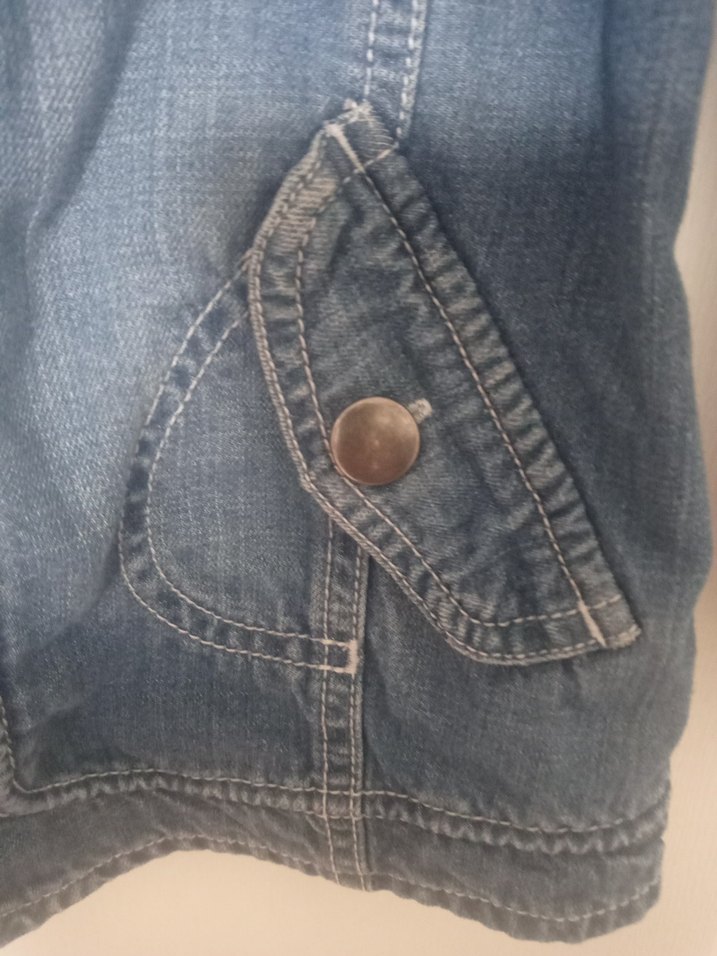 Kız Çocuk Düğmeli Kot Ceket - Görsel 3