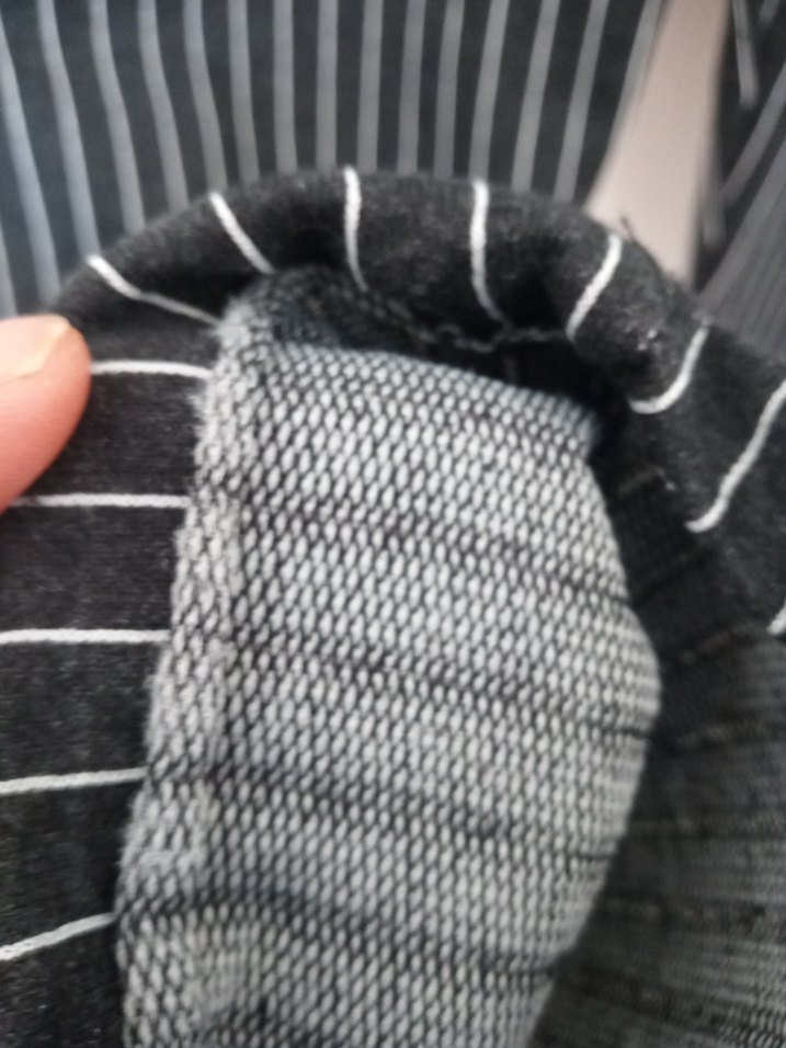 Gri Çizgili Büzgülü Rahat Kadın Pantolon - Görsel 2