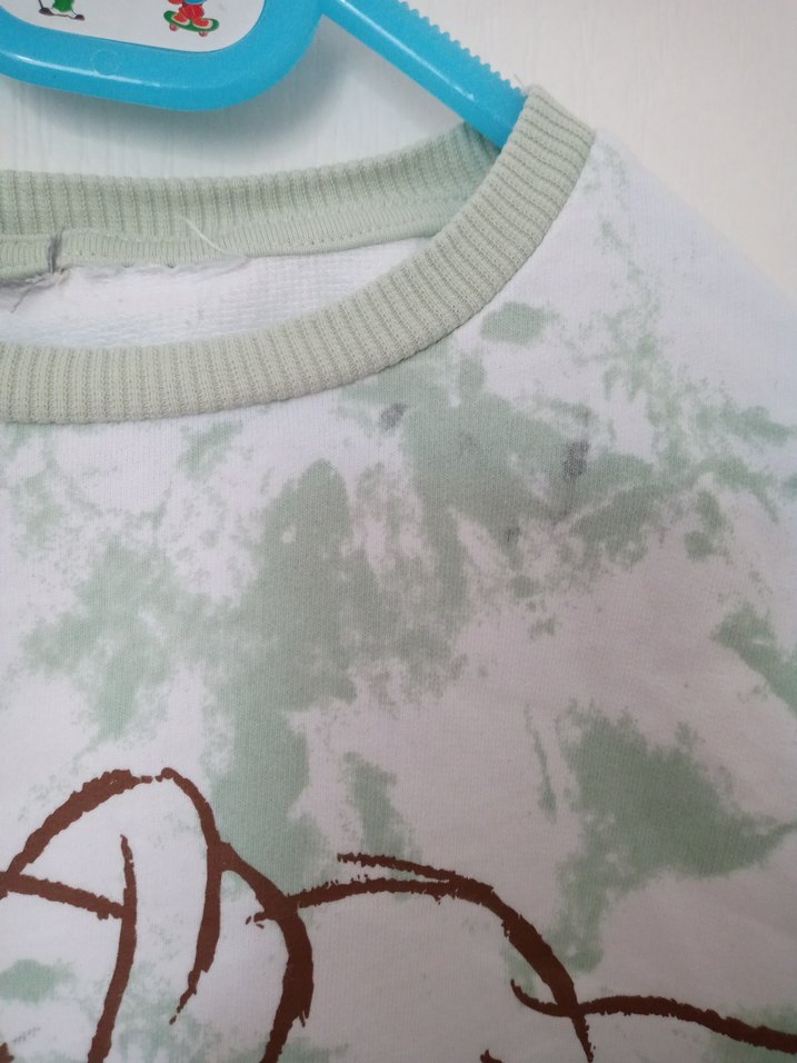 Kız Çocuk Beyaz Batik Desenli Sweatshirt - Görsel 2