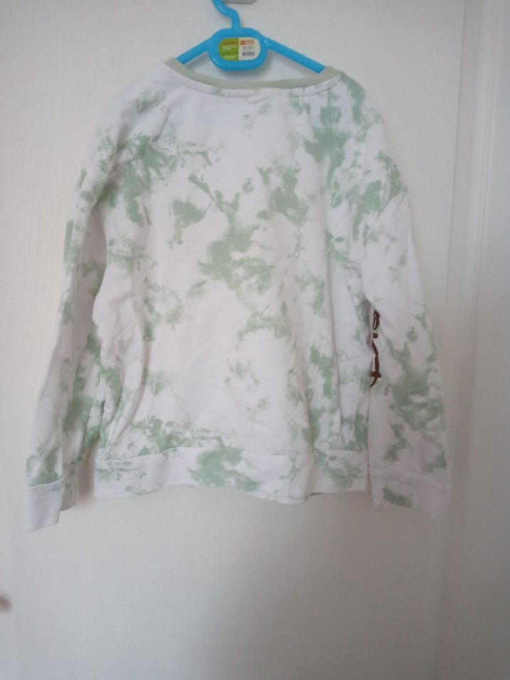 Kız Çocuk Beyaz Batik Desenli Sweatshirt - Görsel 5