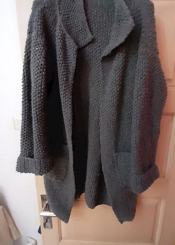 Gri Örgü Hamile Kaban - Görsel 3