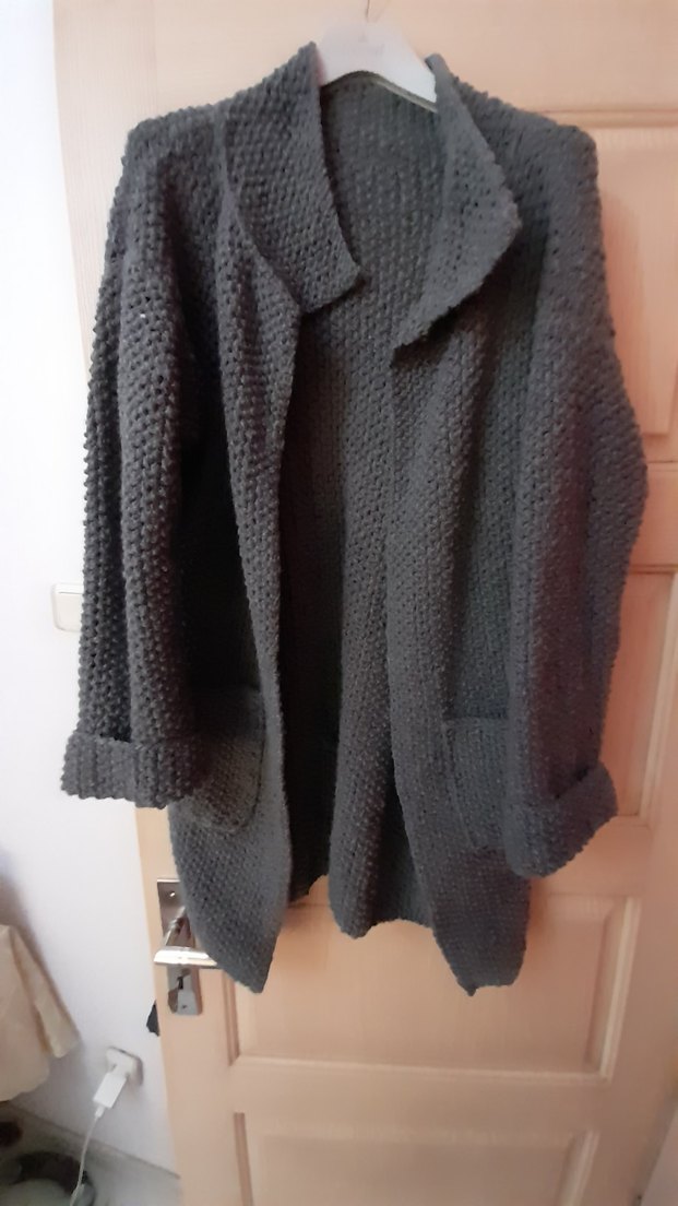 Gri Örgü Hamile Kaban - Görsel 3