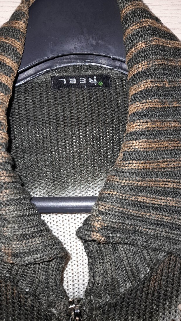 Gri Batik Desenli Kadın Triko Hırka - Görsel 4