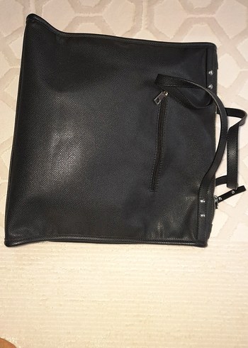 Siyah Süet Fermuarlı Gotik Kadın Çanta - Görsel 2