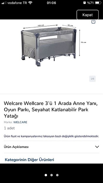 9- 36 kg Beden welace park yatak