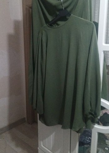 Kadın Haki Renk Uzun Boğazlı Salaş Tunik - Görsel 3