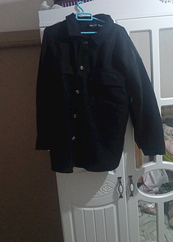 Düğmeli Siyah Midi Kadın Ceket - Görsel 2