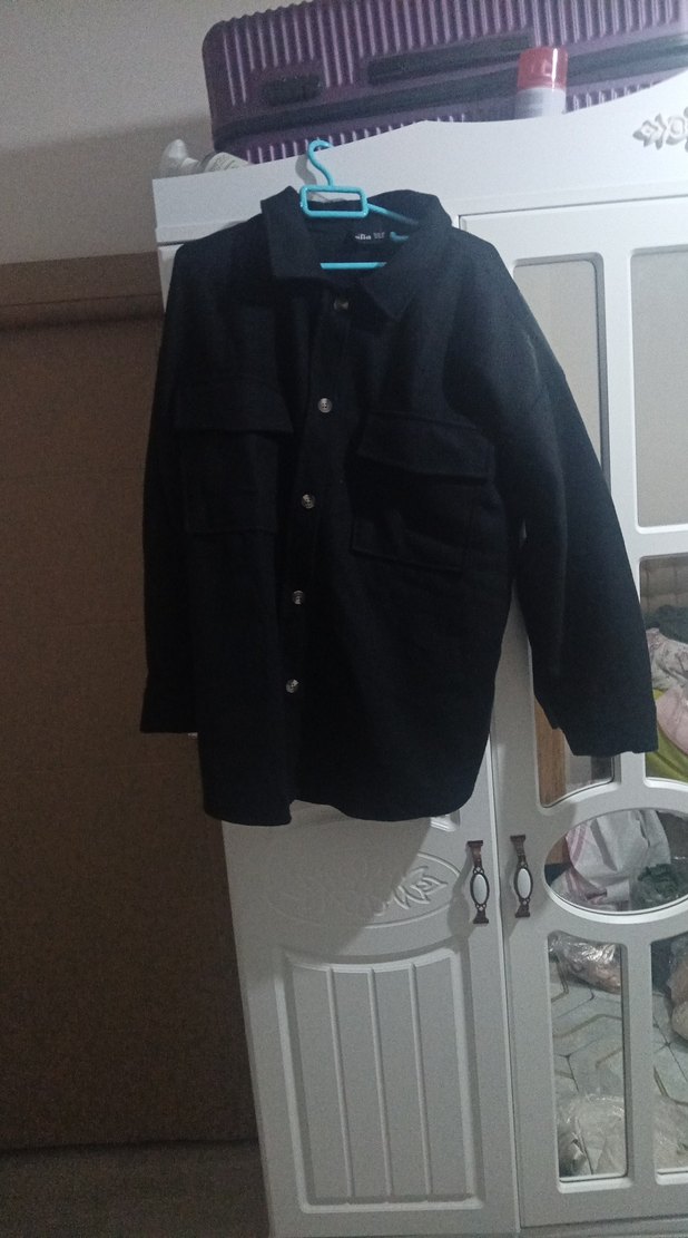 Düğmeli Siyah Midi Kadın Ceket - Görsel 2