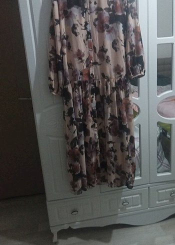 Uzun Kol Çiçek Desenli Bohem Elbise - Görsel 2