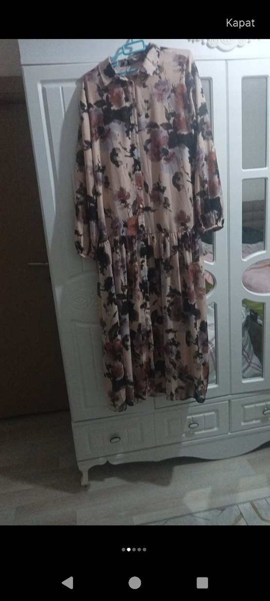 Uzun Kol Çiçek Desenli Bohem Elbise - Görsel 2