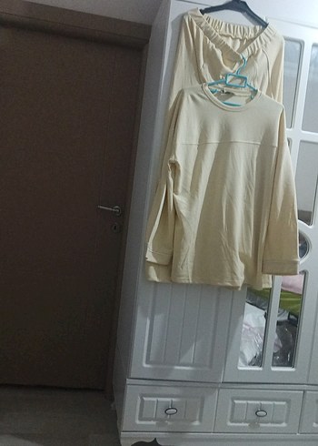 sari Uzun Kollu geniş tunik - Görsel 4