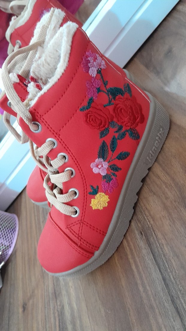 KİNETİX Çocuk Kırmızı Nakışlı Kürklü Bot - Görsel 4