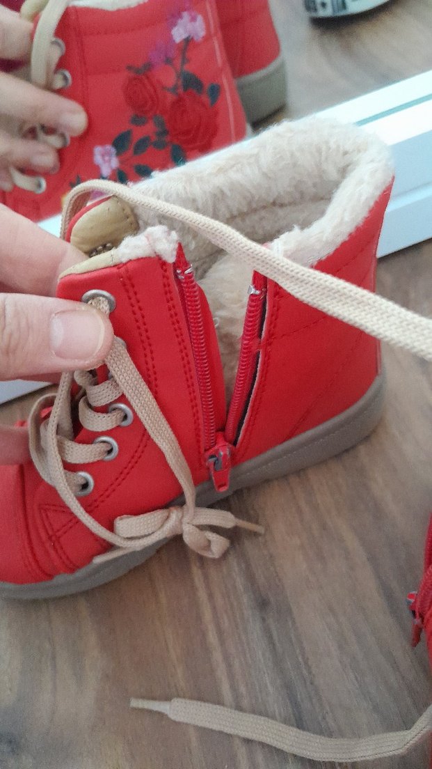 KİNETİX Çocuk Kırmızı Nakışlı Kürklü Bot - Görsel 3