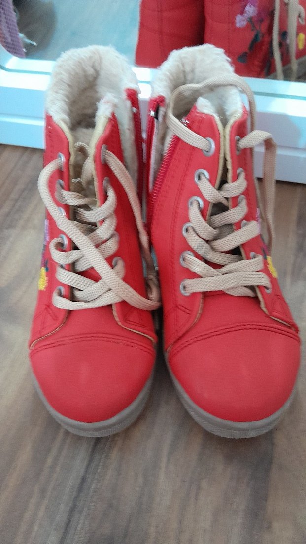 KİNETİX Çocuk Kırmızı Nakışlı Kürklü Bot - Görsel 5