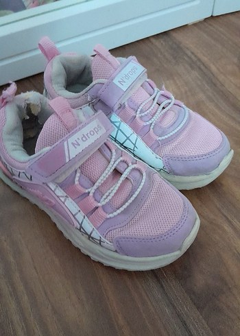 Kız Çocuk Pembe Cırtlı Spor Ayakkabı - Görsel 4