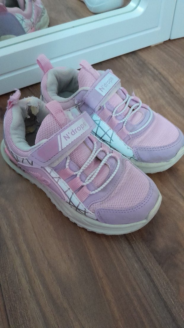 Kız Çocuk Pembe Cırtlı Spor Ayakkabı - Görsel 3