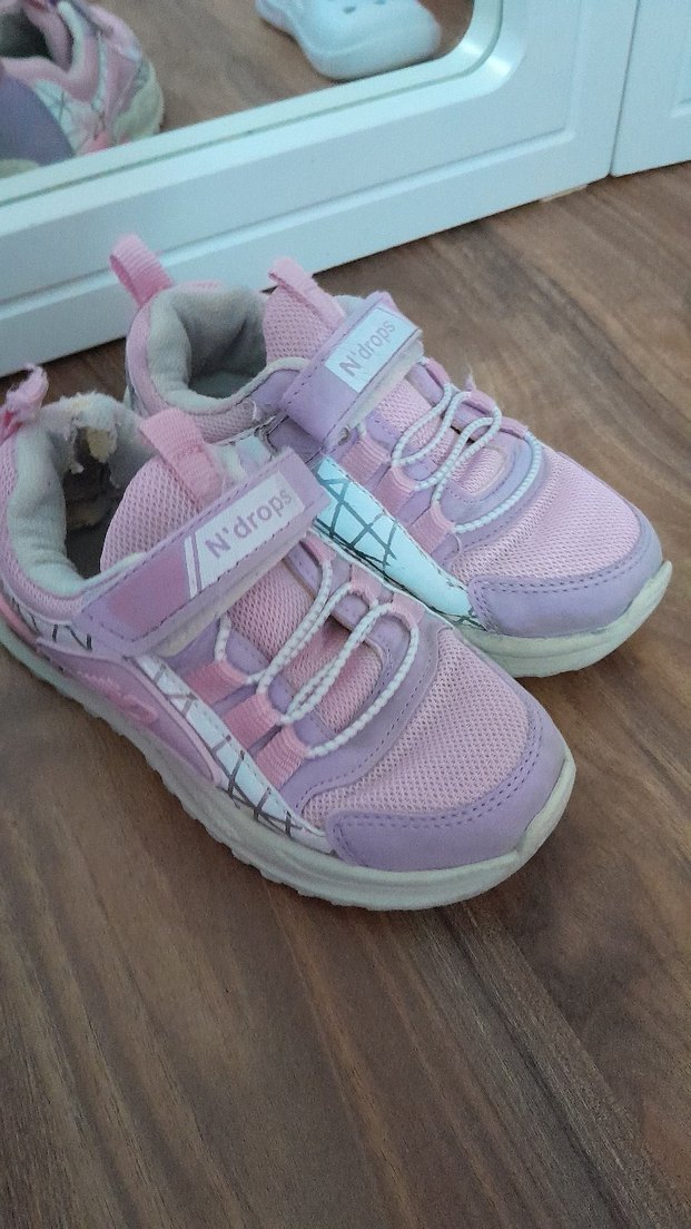 Kız Çocuk Pembe Cırtlı Spor Ayakkabı - Görsel 4