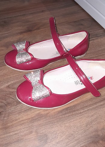 Kız Çocuk Kırmızı Fiyonklu Babet - Görsel 3