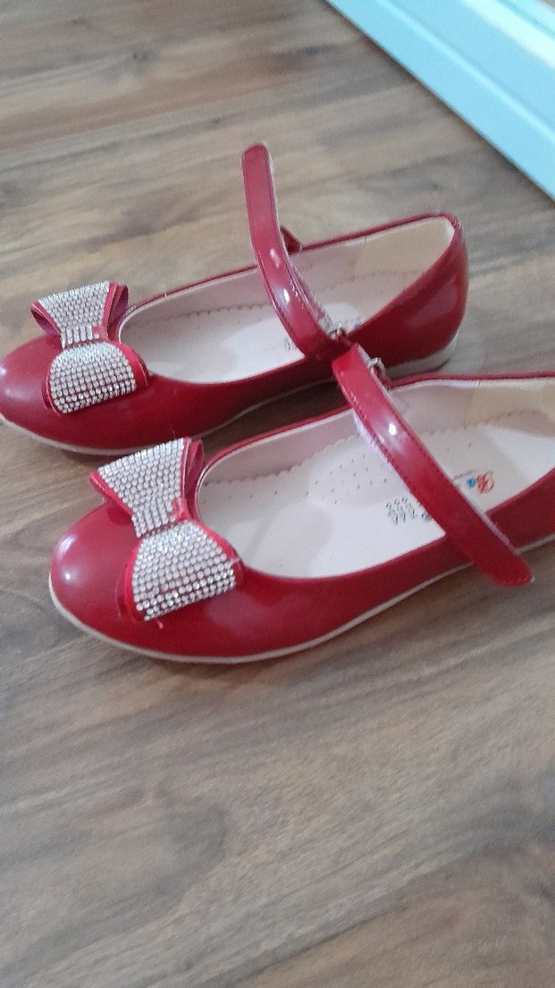 Kız Çocuk Kırmızı Fiyonklu Babet - Görsel 4