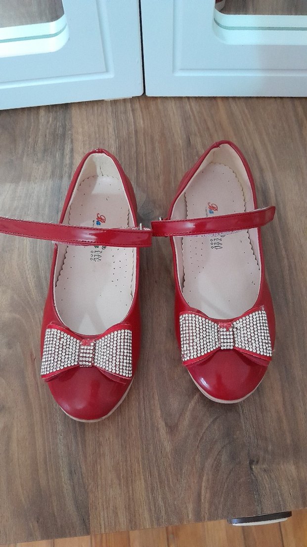 Kız Çocuk Kırmızı Fiyonklu Babet - Görsel 5