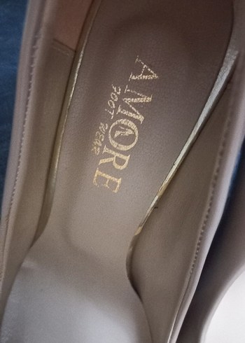 Bej Topuklu Stiletto Kadın Ayakkabı - Görsel 4