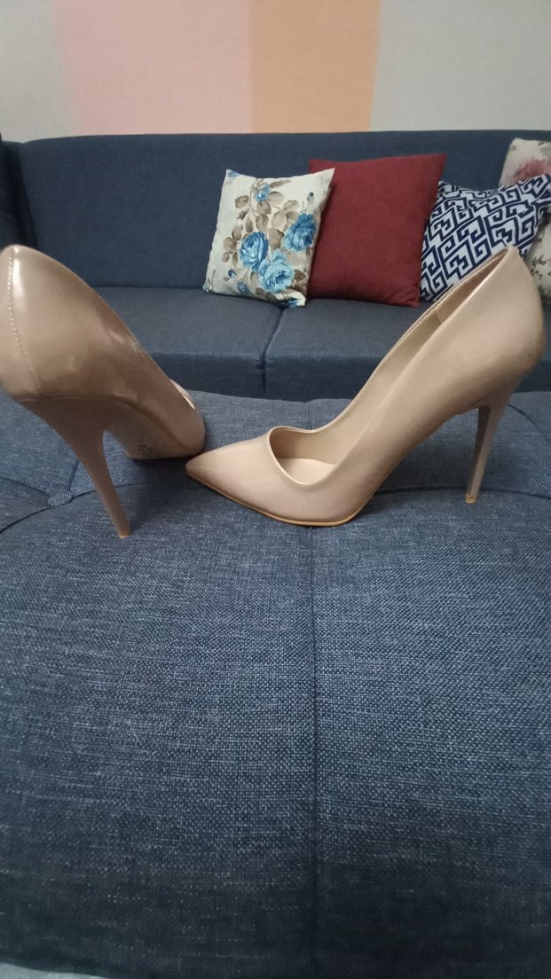 Bej Topuklu Stiletto Kadın Ayakkabı - Görsel 2