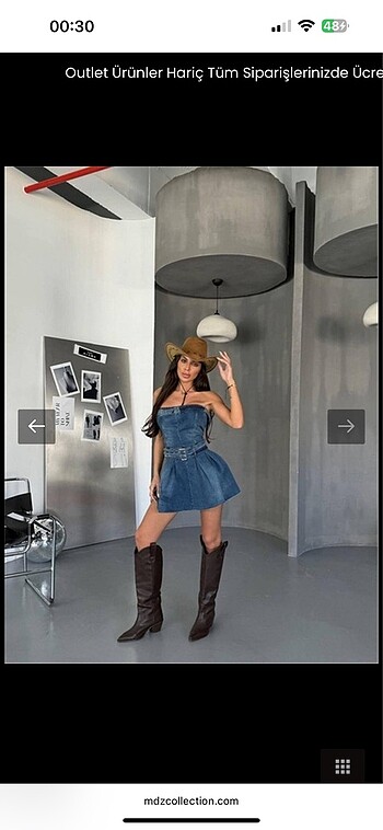 Denim kot elbise