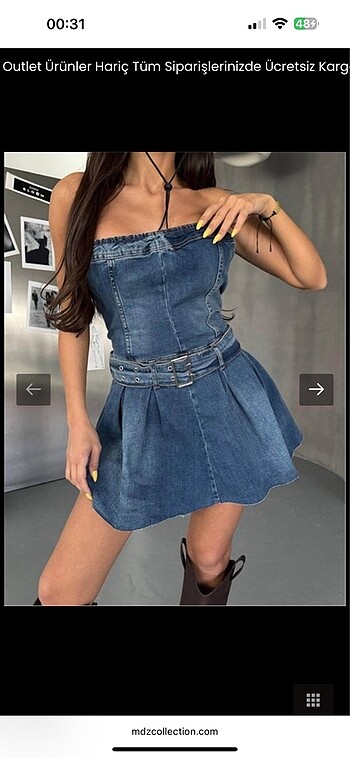 Zara Denim kot elbise