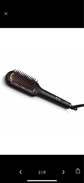 Arzum AR5068 Superstar Touch Saç Düzlestirici Firça - Siyah