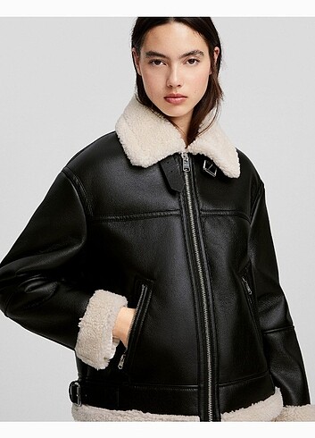m Beden Bershka biker ceket