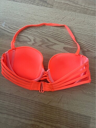 s Beden Neon turuncu straplez bikini üstü