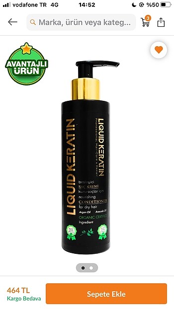 Keratin krem