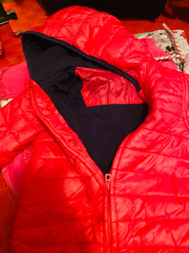 Kapüşonlu Kız Bebek Kırmızı Kar Tulumu - Görsel 2