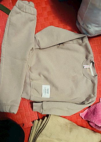 Kız Çocuk Pembe Baskılı Fermuarlı Eşofman Takımı - Görsel 2