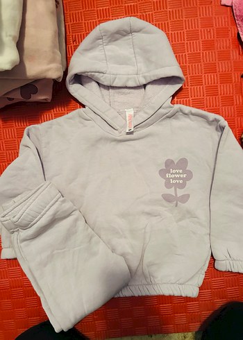 Kız Çocuk Pembe Baskılı Fermuarlı Eşofman Takımı - Görsel 4