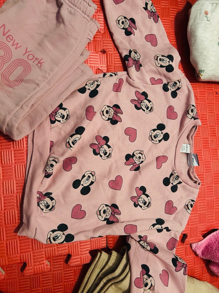 Kız Çocuk Pembe Baskılı Fermuarlı Eşofman Takımı - Görsel 5