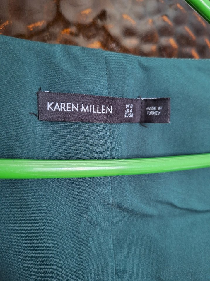 Uzun Yeşil Düğmeli Kadın Elbise - Görsel 3