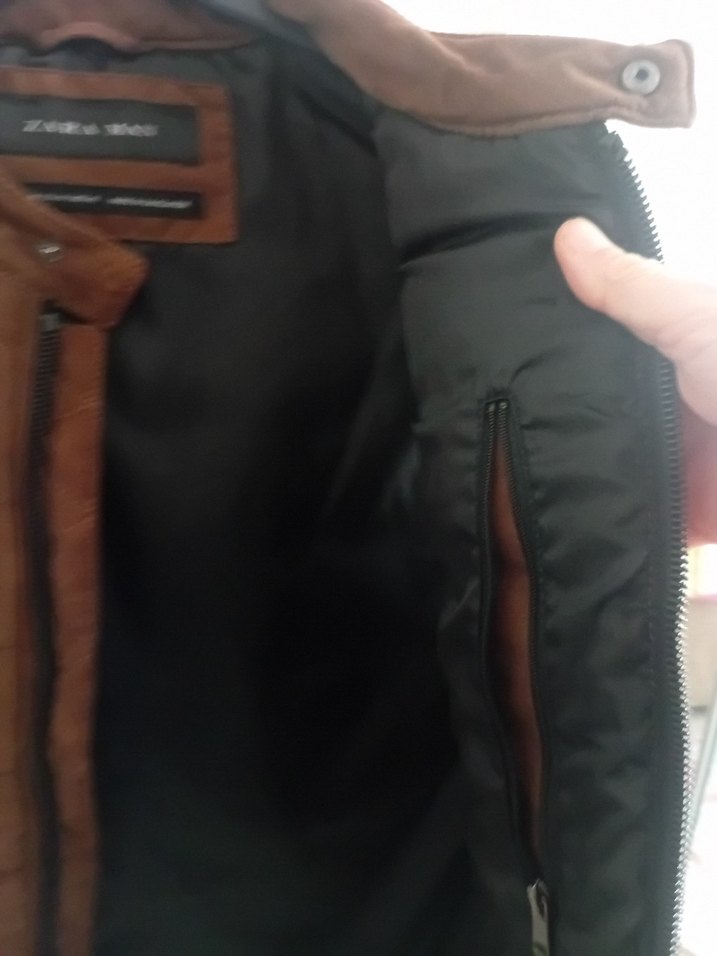 Zara Man Kahverengi Süet Fermuarlı Yelek - Görsel 3