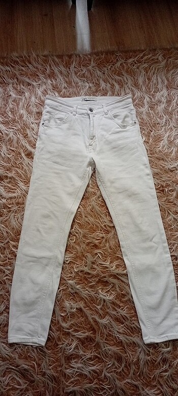Erkek kot pantalon beyaz