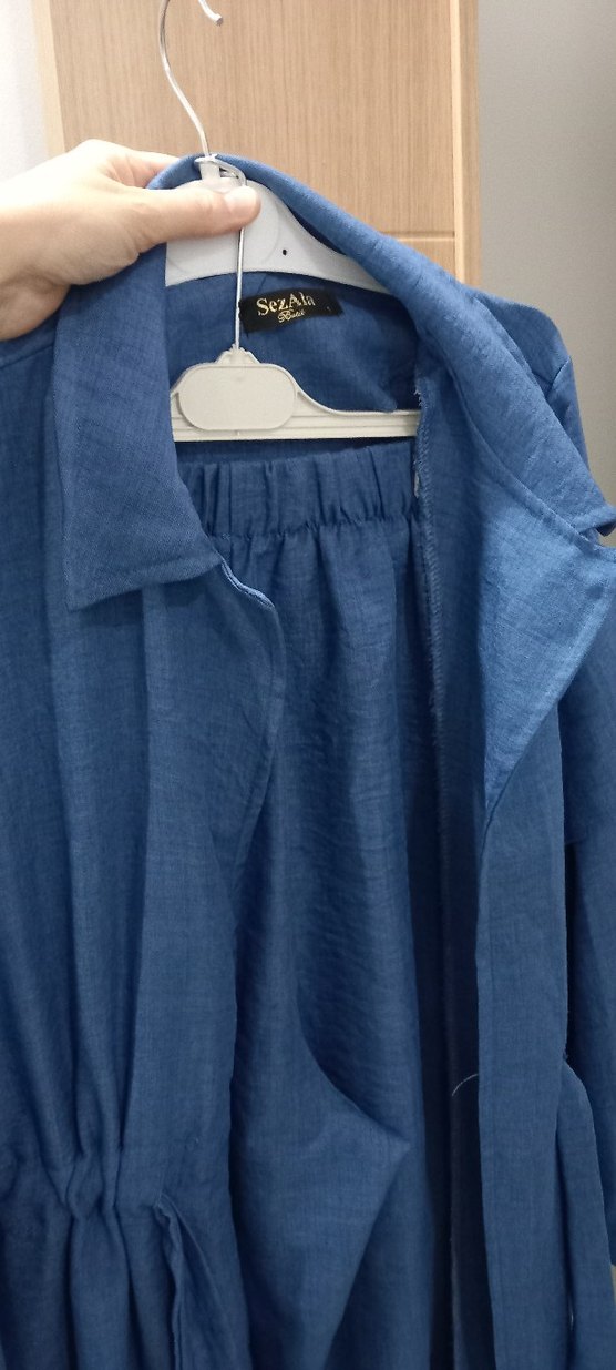 Mavi Uzun Kadın kap - Görsel 2