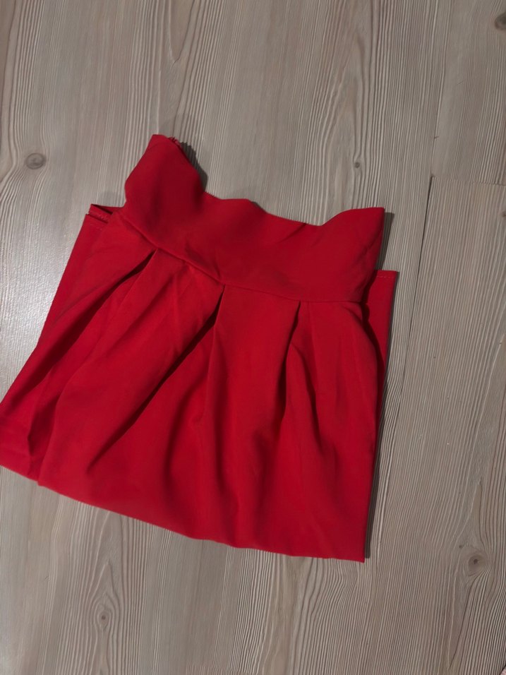 Kırmızı Pilili Midi Eteği (nar çiçeği) - Görsel 3