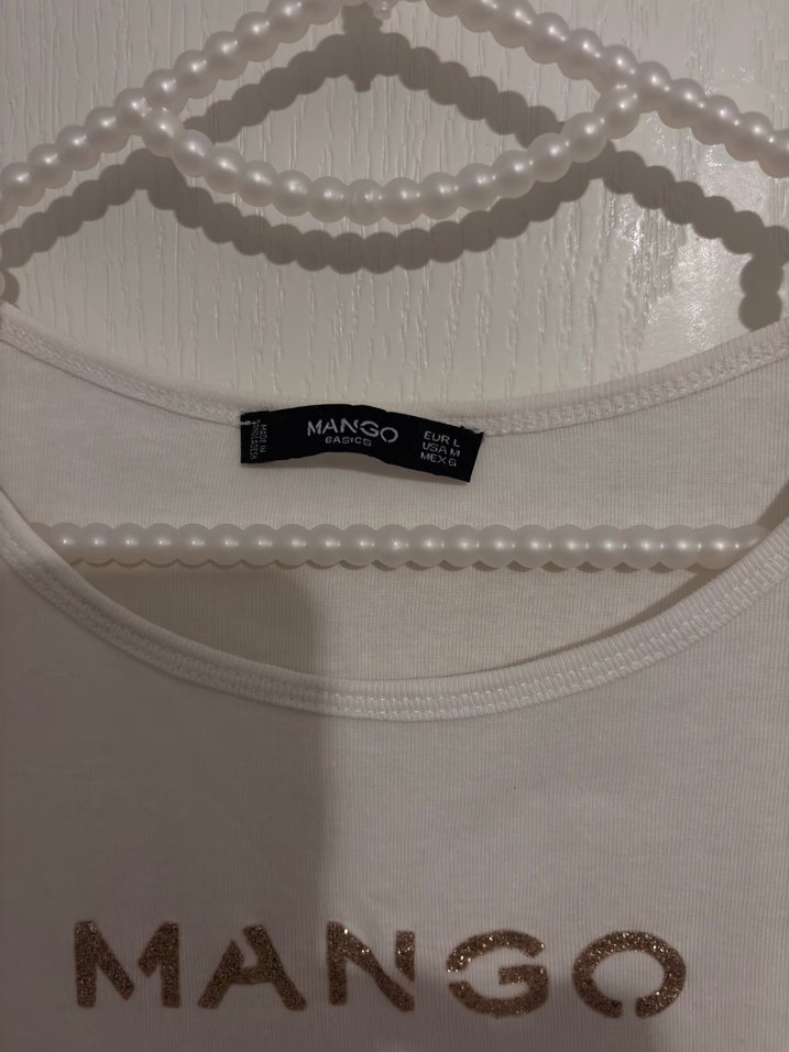 Mango Logolu Beyaz Kadın Tişört - Görsel 2