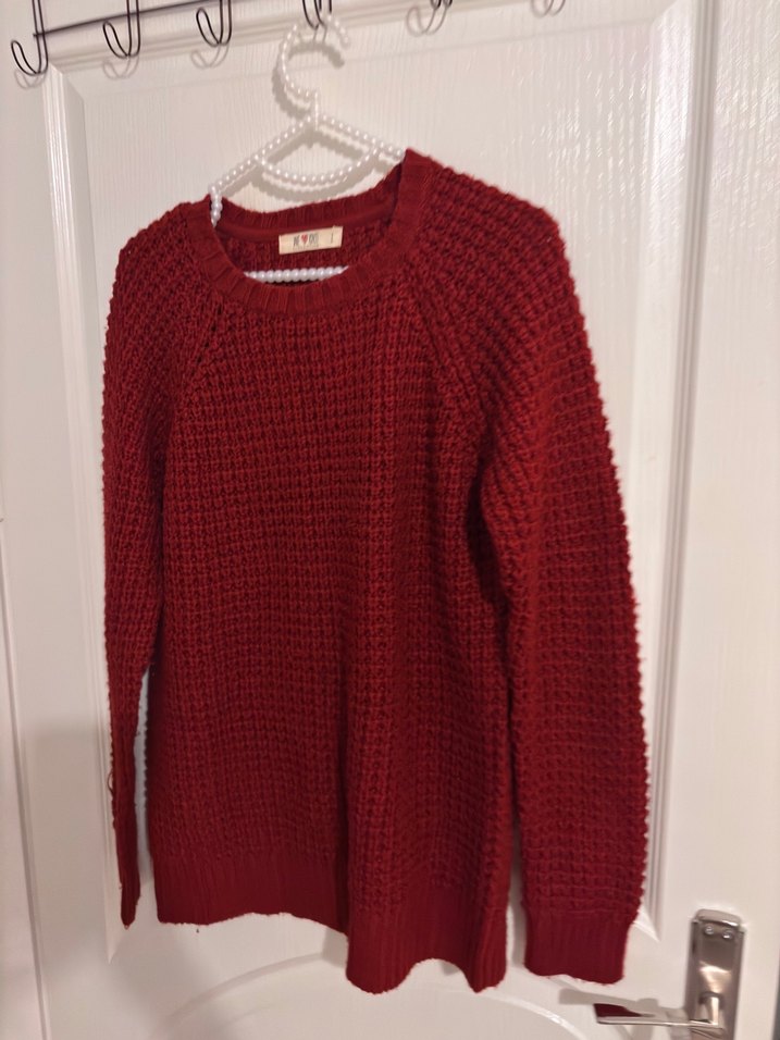 Bordo Örgü Kadın Kazak - Görsel 2