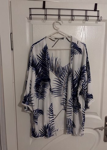 Bohem V Yaka Midi Kimono - Görsel 4