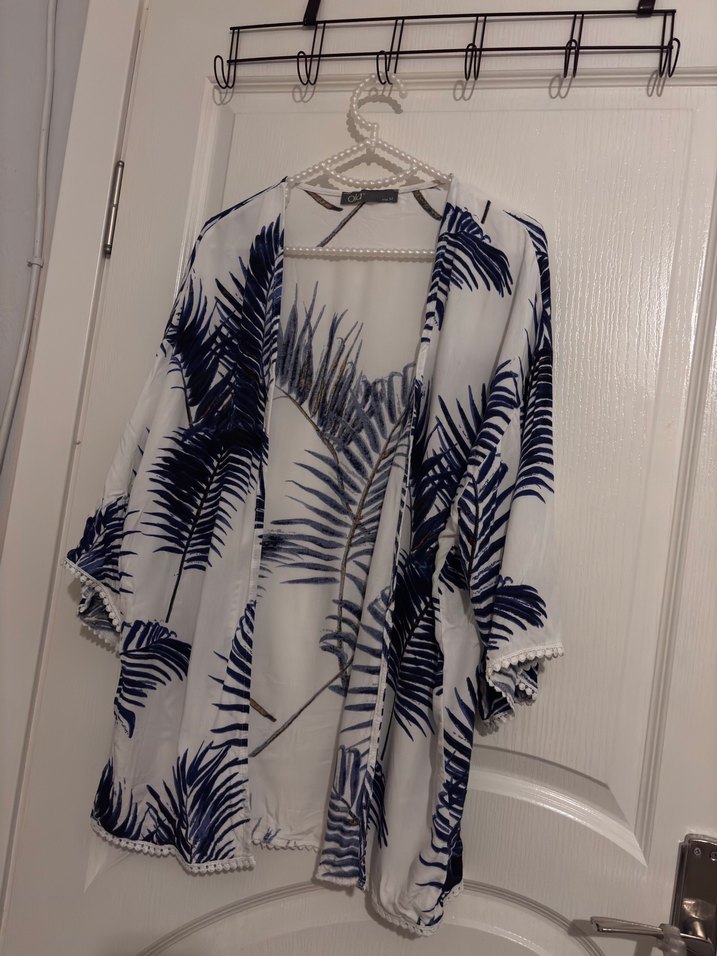 Bohem V Yaka Midi Kimono - Görsel 2